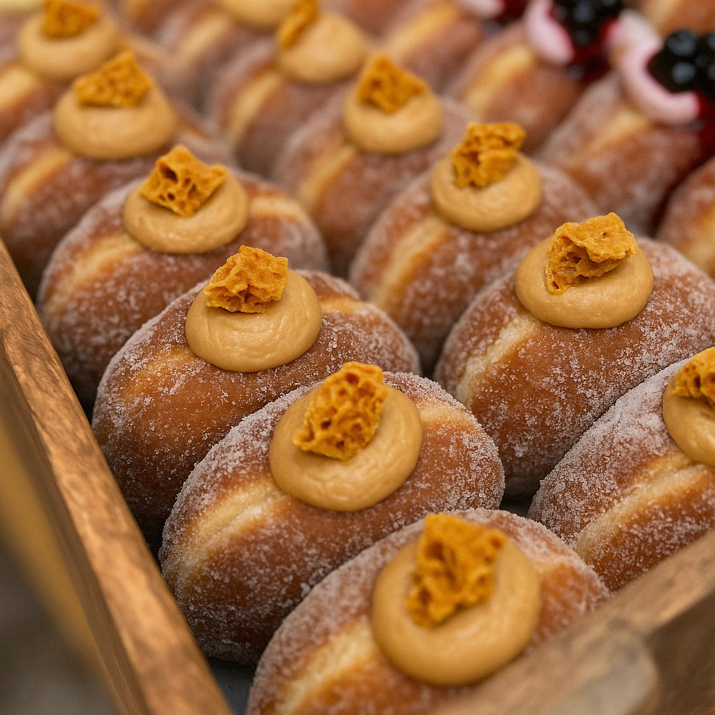 Salted Caramel Custard with Honeycomb Doughnut (Collect)