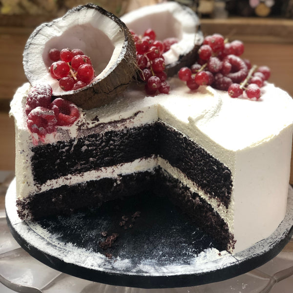 Chocolate Coconut Snowball Cake