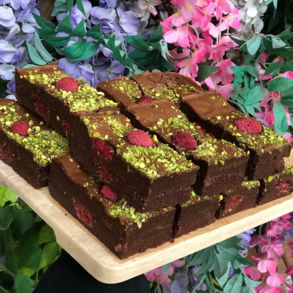 Raspberry Pistachio Brownies